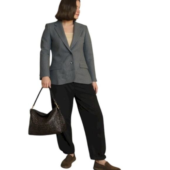 Vintage Union Made 1980s Evan Picone Petite Pure Wool Blend Blazer Jacket Gray S - Picture 2 of 12